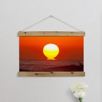 데코밍샵패브릭족자_60CmX40Cm-일출풍경_우드스크롤_패브릭아트, A타입