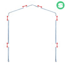 상인농자재 조립식 비닐하우스 활대만 25mm용 C-1타입(노지용) 폭 3.5m 비닐하우스자재, 조립식 비닐하우스 활대_C-1타입(노지용) 폭 3.5m, 1개