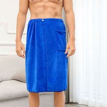 남성용 포켓바스타올 매직 극세사 비치타올 부드럽고 착용 가능한 흡수성 속건 목욕가운, T0241-블루