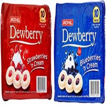 Jack n Jill Dewberry Strawberries n Cream and Blueberries n Cream Bundle 23.28oz (660g) 2 Pack, 1