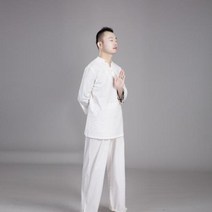 명상복 생활 수련 여성 남자 명상 다도 요가 의류, 색상1+M