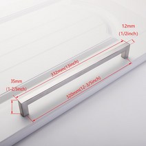 거울화장대 콘솔 엔틱 수납화장대 Square Handles for Cabinets and Drawers Dressing Table Stainless Ste, 30 S320mm-332mm