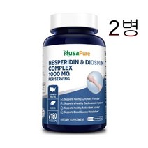 ﻿누사퓨어 헤스페리딘 디오스민 1000mg 180캡슐 X 2병, 180정, 2개