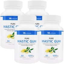 [미국번개배송] 착한명품 마이라이프 내추럴스 매스틱검 1000mg 60정 4병