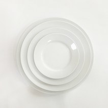 무지 도자기 원형 접시 4size, 중(19cm)