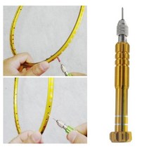 배드민턴 거트 스트링 배드민턴 그로멧 스트레이트 송곳 스테인레스 스틸 스트링 도구, 노란색