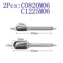 수공구세트 목공 수공구 전기수공구 손 회전 도구 카바이드 금속 파일 c 원통형 burr, 2PC82