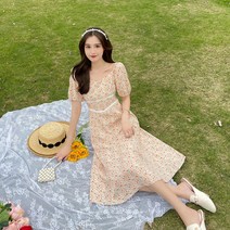 플라워원피스 프렌치 러블리 여성 여름 소프트스타일 스윗 오픈숄더 첫사랑 리시안시스 2293880913