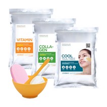린제이 모델링팩 에스테틱 피부관리샵용 1kg, 쿨티트리+팩도구 3종세트+해면, 1세트