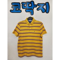 남02631 타미힐피거정품 중고구제 스트라이프 반팔 카라 셔츠 코딱지구제