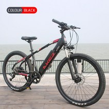 전기자전거 전기자전거렌탈 전기 자전거 순간 EBIKE 26 인치 350W 36V 10.4Ah 40 km/h 배터리 크로스 컨트, 02 Black, 한개옵션1