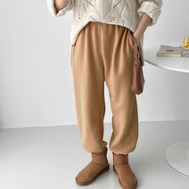 퍼니걸스 5685 데일리 밴딩 니트 와이드 조거 팬츠 여성의류