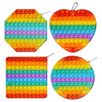 [KC인증] 스위트데이 20CM 왕 레인보우 푸쉬팝 뽁뽁이 버블팝 도형팝잇 실리콘팟잇 집콕놀이/ 두뇌게임, 하트