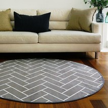 인룸 소프트 헤링본 극세사 원형러그(발매트증정)