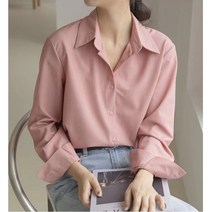 Lizziery여자 베이직 무지 롱 남방셔츠 데일리