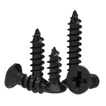 M2.6 블랙 접시 머리 태핑 스크류 카운터 성크 강철 크로스 나사, M2.6 (100pcs), 4mm, 1개