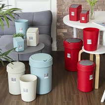 스윙 화장실 인테리어 휴지통 20L 종량제 쓰레기통, 코멕스 클린 오픈 휴지통 5L 레드