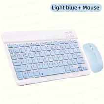 아이패드 미니키보드 10 인 무선 블루투스 키보드 태블릿 iPad 아이폰 호환 고무 키캡 스마트 폰 안드로이드 iOS 윈도우즈용 충전식, [03] Spanish, [11] Keyboard Mouse 3
