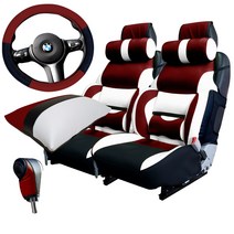 카월드 자동차 리무진시트커버1열+코일매트(1+2열) 승용 RV SUV 패키지 l 시트2P+코일매트+팔쿠션+핸들커버+기어커버, 1세트, 12)와인화이트
