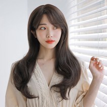 가발매니아 수제통 프론트레이스 긴머리 가발 빌드펌, 내츄럴브라운, 1개