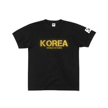 2023년 NEW KOREA 남여공용 대한민국 코리아 메탈릭 골드 면 쿨론 반팔티