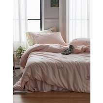 텐셀 자수 침대 시트 퀼트 커버 침대 린넨 세트