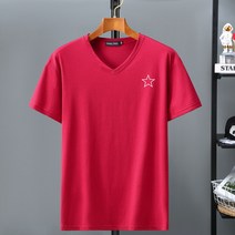 쥬엔리치 4XL~11XL 남자 빅사이즈 반팔 티셔츠 모달 V넥 캐쥬얼 남성 루즈핏 데일리 여름 티