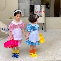 동글카라 에이프런 체크원피스 아동복 아동원피스 여아옷 여아의류 여자아동복 여아원피스 키즈원피스 아동여름옷 유아원피스 유아동복 키즈의류