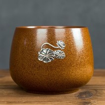 도자기퇴수기 다도용품 레트로 퇴수기 숙우 연잎 차트레이 물항아리 분청 도자기 찻사발, C, 1개