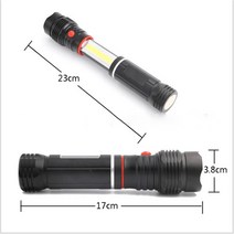 New LED COB Flashlight Waterproof Telescopic with Tail Magnet Powerful Lanterna Outdoor Portable Tor, 01 파란_01 Wtthout Battery