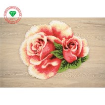 핫 래치 후크 러그 키트 DIY 바느질 미완성 크로 셰 뜨개질 러그 원사 쿠션 매트 플라워 로즈 3D 자수 카펫, [02] 65x85cm, 보여진 바와 같이