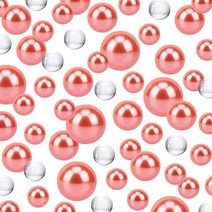 Suream 센터피스용 플로팅 비즈 100개 인공 구멍 없는 꽃병 진주 및 2300피스 워터 젤 발렌타인 데이 양초 결혼식 생일 브러시 홀더용 다용도 14/20/30m USA 미국, Champagne Gold_14mm,20mm,30mm