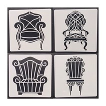 종이 휴대용 피크닉 골판지 의자 13x13Cm 소파 의자 가구 벽 그림 장식 레이어링 플라스틱 DIY 색칠 엠보싱 스크랩북 스텐실 1 피스, K16