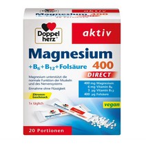 독일 도펠헤르츠 마그네슘 400+B1+B6+B12+엽산 다이렉트 레몬맛 40포, 1팩