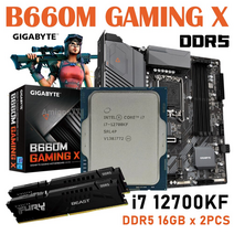 b660m박격포ddr5 b660m ddr5 기가바이트 b660m 게이밍 x 마더보드 + 인텔 i7 12700kf cpu + kingston 5200mhz 16gb 2개 콤보, 없음