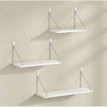 엔템 무타공 벽선반 장식대 무지주 북 선반, 무타공벽선반+요술못2개_베이지50cm