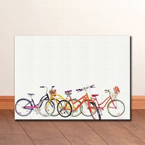WC005 수채화 자전거 그림 캔버스액자, 고급형유광전처리_XL_31cm x 41cm