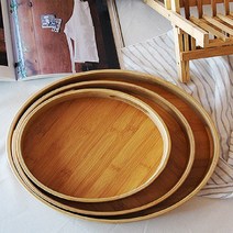 [∂LL7] 소-재입고 내츄럴우드 원형 쟁반 3size 나무 음식트레이_h§eEA, §ff_대