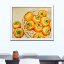 나봄갤러리 감과 바구니 감그림 액자, 2.심플 화이트 액자