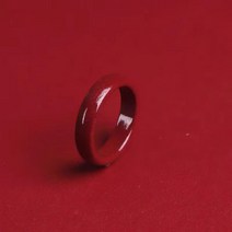 액막이 부정풀이 천연 경면주사반지 액운제거 소원 반지 심플링, 단일사이즈, 17mm