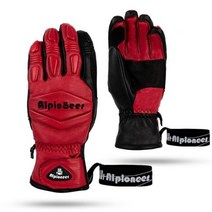 잘 나가는 완전 빠른 더 빠르게 스키 장갑 겨울 열 염소 가죽 남성 여성 스노우 모빌 오토바이 보드 방수, HENRY Red A Pair+S