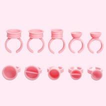 CMCOSMETIC 반영구 색소컵반지 링컨테이너 핑크 100개입, 소(분리형)