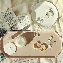 트레이 팔각 트레이) (옥타곤 인테리어 트레이 방꾸미기 홈데코 집꾸미기, 블랙