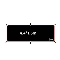 실타프 사이드월 프론트월 꽁타프 타프쉘 차박용 블랙코팅 타프, 4.4 x 1.5m 블랙