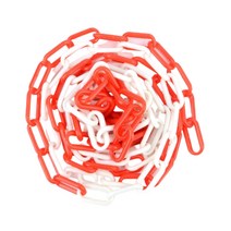 차단봉 사슬 체인줄 플라스틱 안전 통제줄 화이트레드