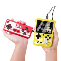 레트로 미니 휴대용 게임기 2인용 고전 가정용 오락기 FC NES 패미컴 추억의 게임 보이 310종 옛날 오락, W99015B(블랙2인용
