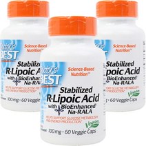 닥터스베스트 스태빌라이즈드 R-리포익 애시드 100mg 베지 캡 글루텐 프리 비건, 60개입, 3개, 60정