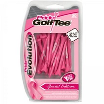프라이드 PTS 에볼루션 골프 티, Pink, 2 3/4 in, 30 Count