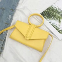 PU 가죽 숄더백 여성용 메신저백 심플한 캔디 컬러 클러치 지갑