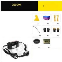스팀살균기 무선 업소용 고압 스팀청소기 가정용 고압 스팀기 220v 전기 고온 및 자동차 세탁기 주방 김이 나는 euauukus, 2600w 블랙